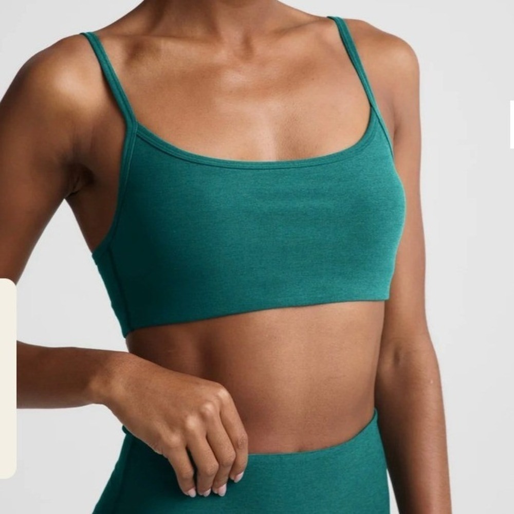 NEW Beyond Yoga Spacedye Forever Sports Bra Teal Sea Heather Small
